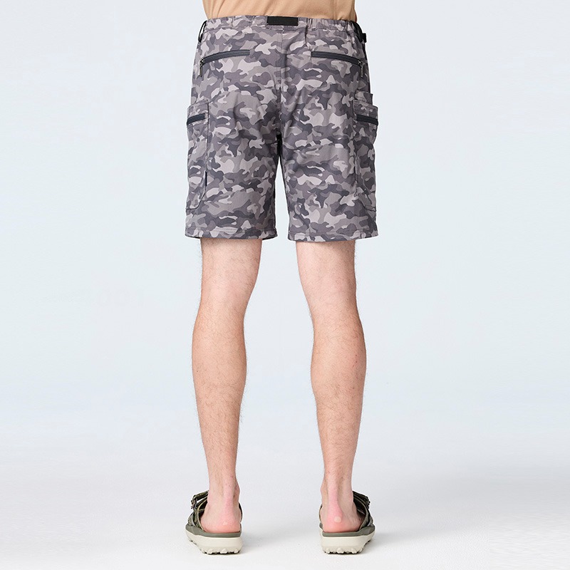 荒野 WILDLAND 男款迷彩抗UV多口袋工裝短褲 0B21382 迷彩灰 排汗短褲 五分褲 OUTDOOR NICE-細節圖4