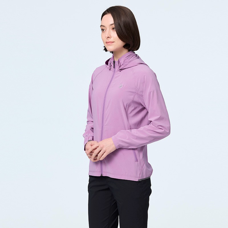 荒野WILDLAND 女款彈性冰絲涼感抗UV機能外套 0B21905 粉紫 涼感外套 防曬 OUTDOOR NICE-細節圖3