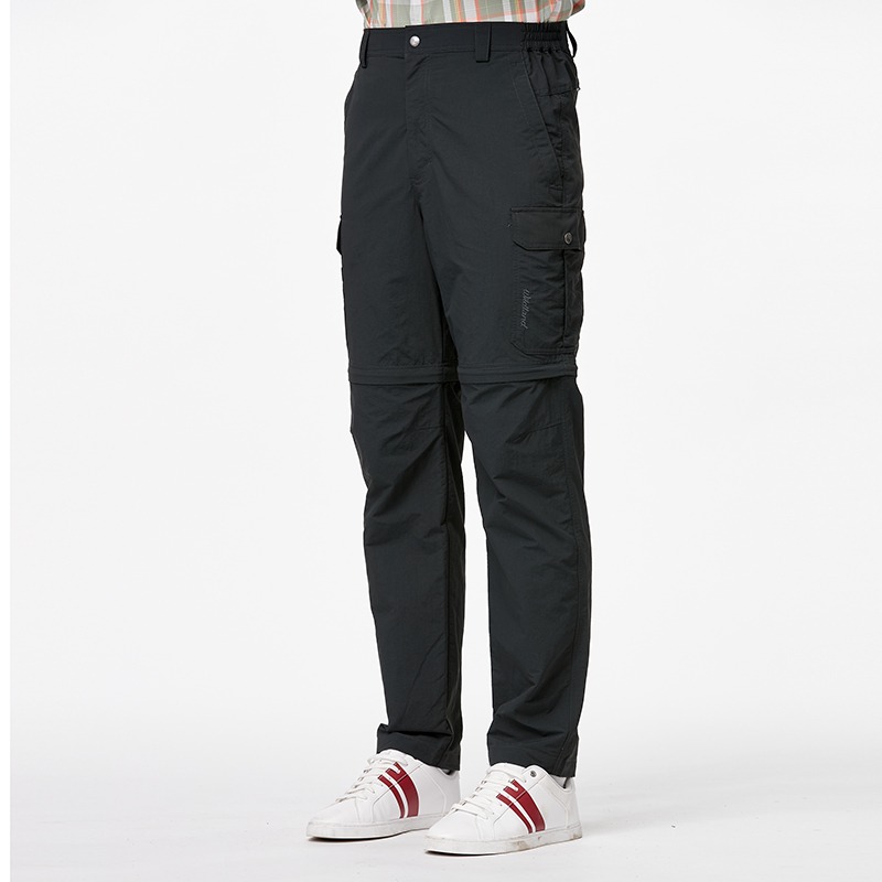 荒野 WILDLAND 男款抗UV兩截式貼袋功能褲 W1330 深鐵灰 可拆褲管 防曬 防潑水 OUTDOOR NICE-細節圖2