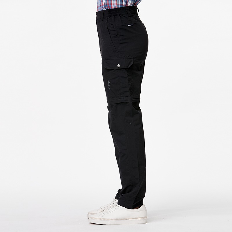 荒野 WILDLAND 男款抗UV兩截式貼袋功能褲 W1330 黑色 可拆式褲管 防曬 防潑水 OUTDOOR NICE-細節圖3