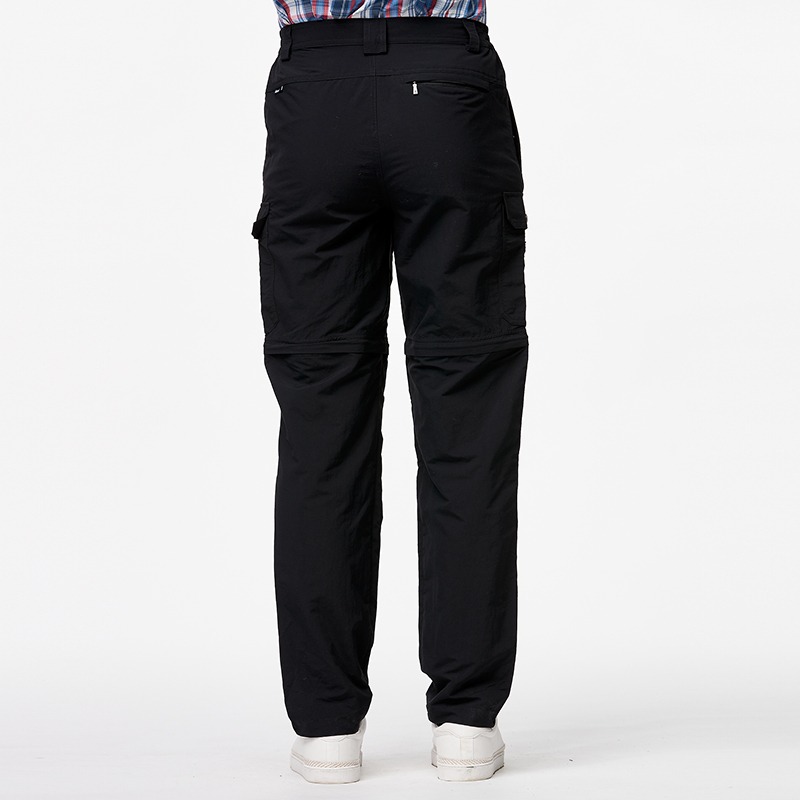 荒野 WILDLAND 男款抗UV兩截式貼袋功能褲 W1330 黑色 可拆式褲管 防曬 防潑水 OUTDOOR NICE-細節圖4