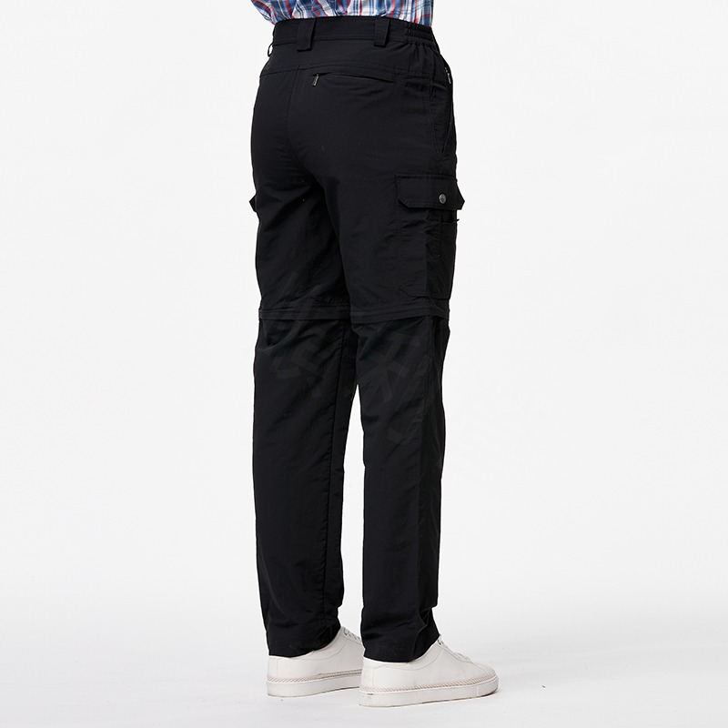 荒野 WILDLAND 男款抗UV兩截式貼袋功能褲 W1330 黑色 可拆式褲管 防曬 防潑水 OUTDOOR NICE-細節圖5