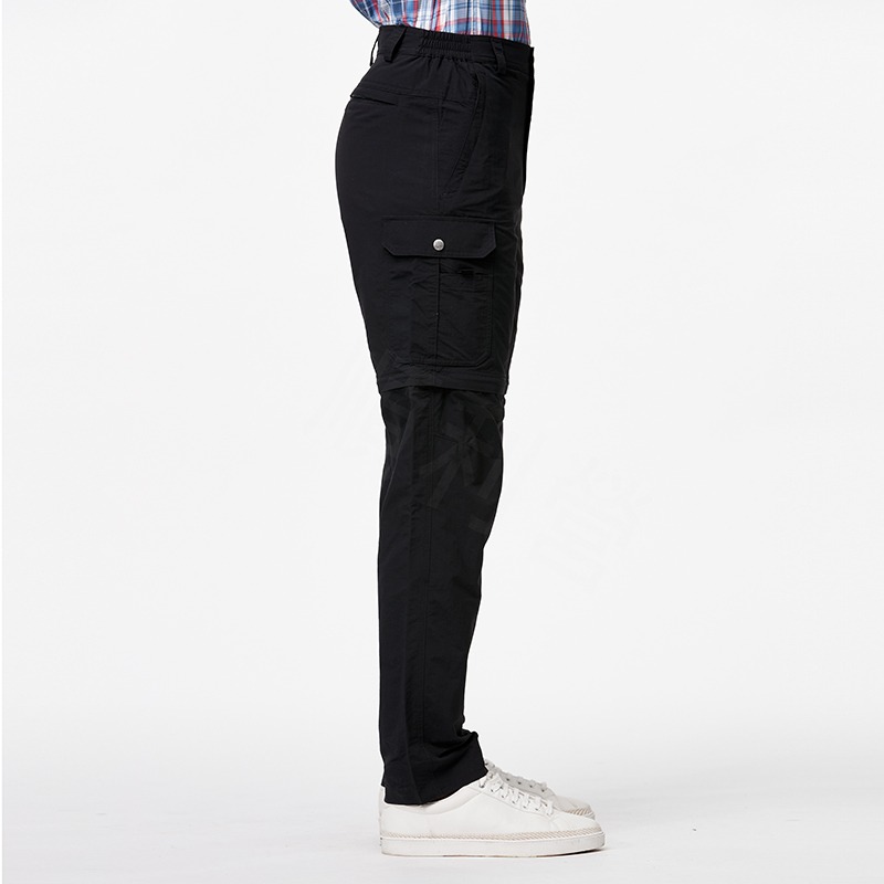 荒野 WILDLAND 男款抗UV兩截式貼袋功能褲 W1330 黑色 可拆式褲管 防曬 防潑水 OUTDOOR NICE-細節圖6