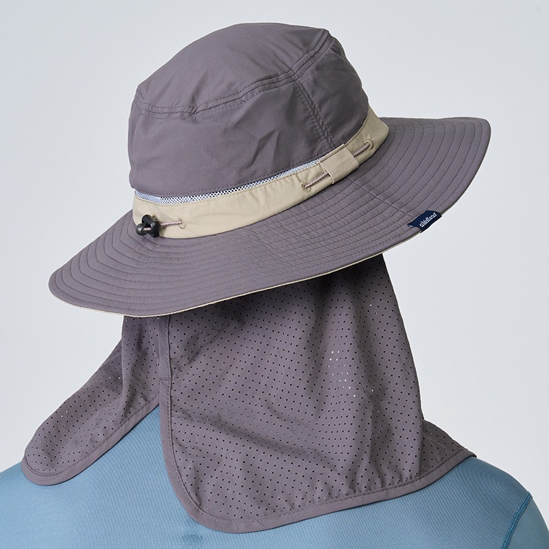 荒野 WILDLAND 中性抗UV調節式遮陽帽 WH1033 石墨灰 圓盤帽 漁夫帽 防曬帽 OUDTOOR NICE-細節圖3