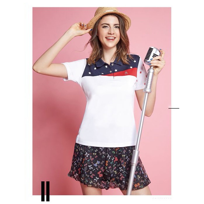 名典 Spar 女款短袖排汗衣 SA1086201 白色 排汗POLO 休閒運動上衣 OUTDOOR NICE-細節圖2