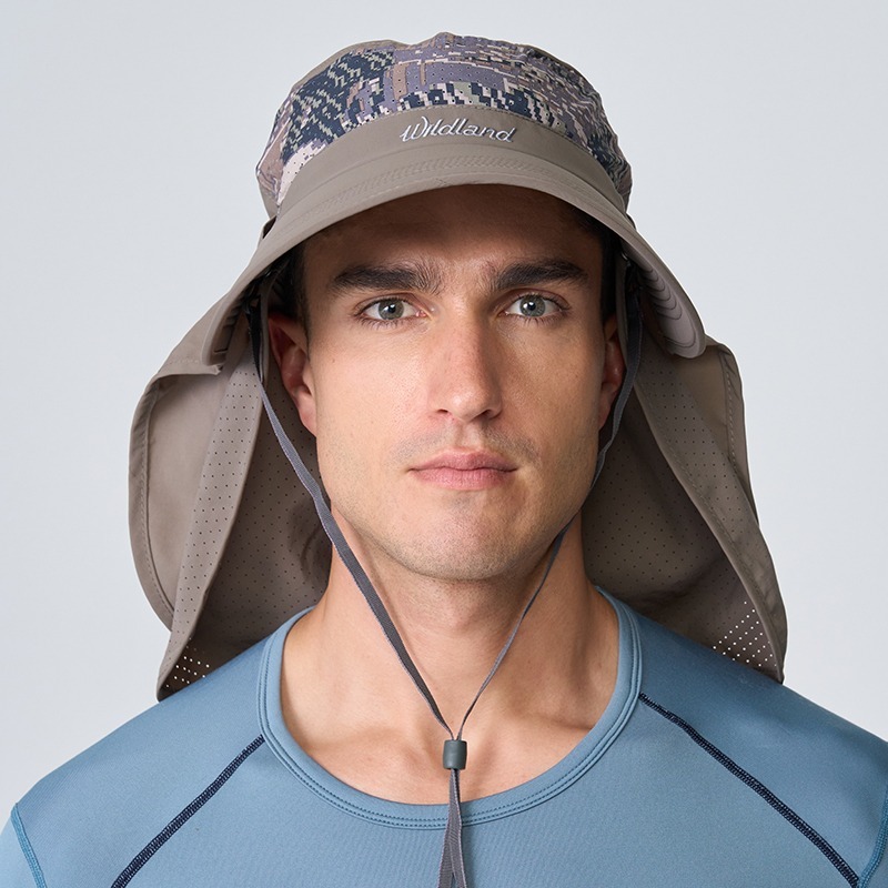 荒野 WILDLAND 中性抗UV收納式功能遮陽帽 WH1036 栗松溫泉 圓盤帽 三用防曬帽 OUDTOOR NICE-細節圖2