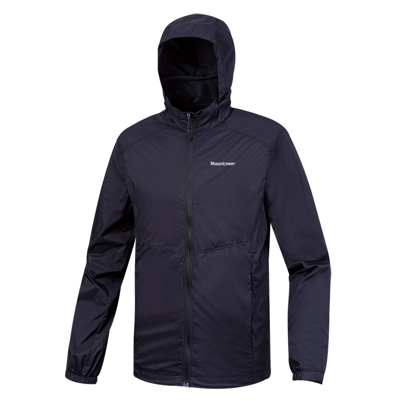 山林MOUNTNEER 男款抗UV輕量外套 51J07 黑色 防曬外套 可收納外套 OUTDOOR NICE-細節圖2