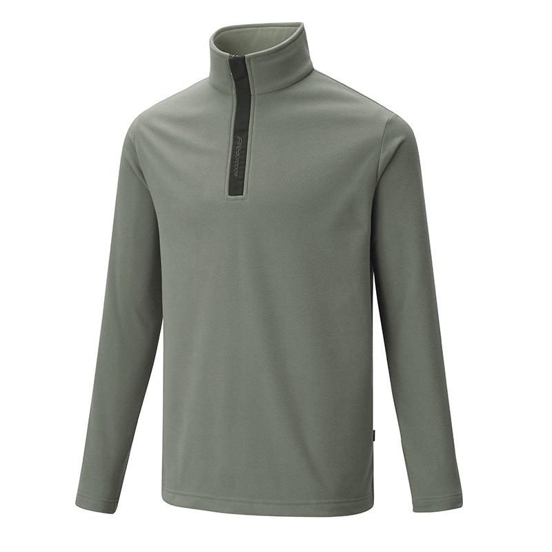 維特FIT 男款雙刷雙搖保暖上衣 PW1103 灰綠色 保暖舒適 中層衣 刷毛衣 OUTDOOR NICE-細節圖2