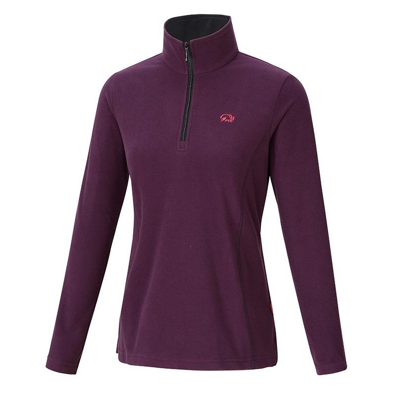 維特FIT 女款雙刷雙搖保暖上衣 PW2101 深栗紫 保暖舒適 中層衣 刷毛衣 OUTDOOR NICE-細節圖2