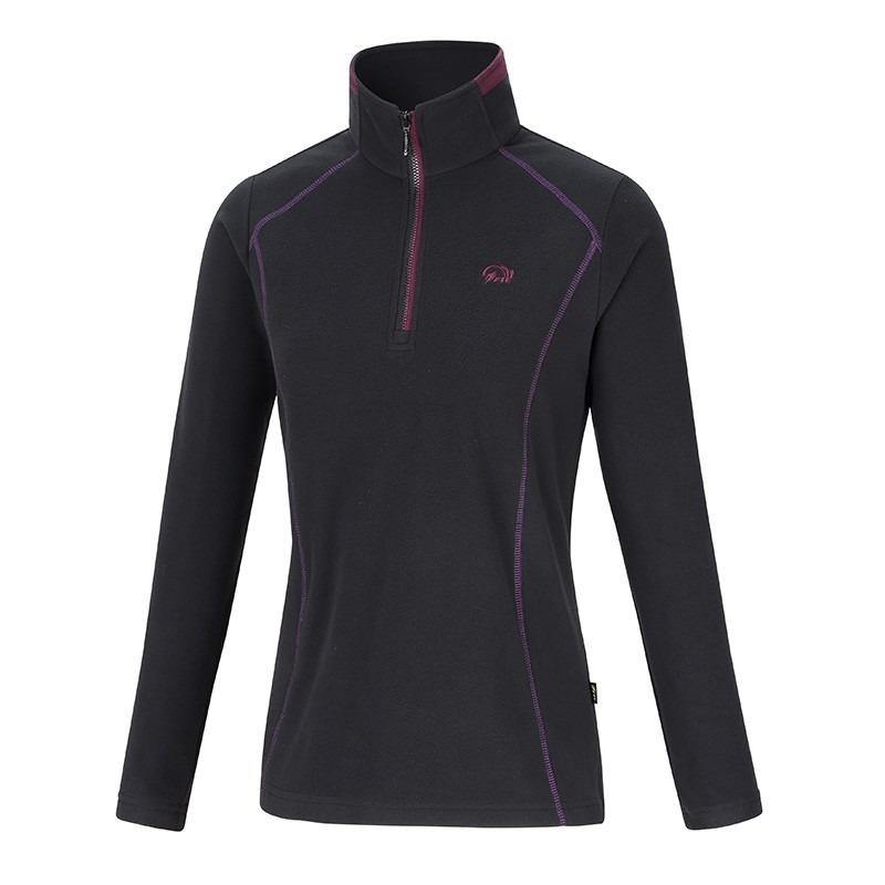 維特FIT 女款雙刷雙搖保暖上衣 PW2103 經典黑 保暖舒適 中層衣 刷毛衣 OUTDOOR NICE-細節圖2