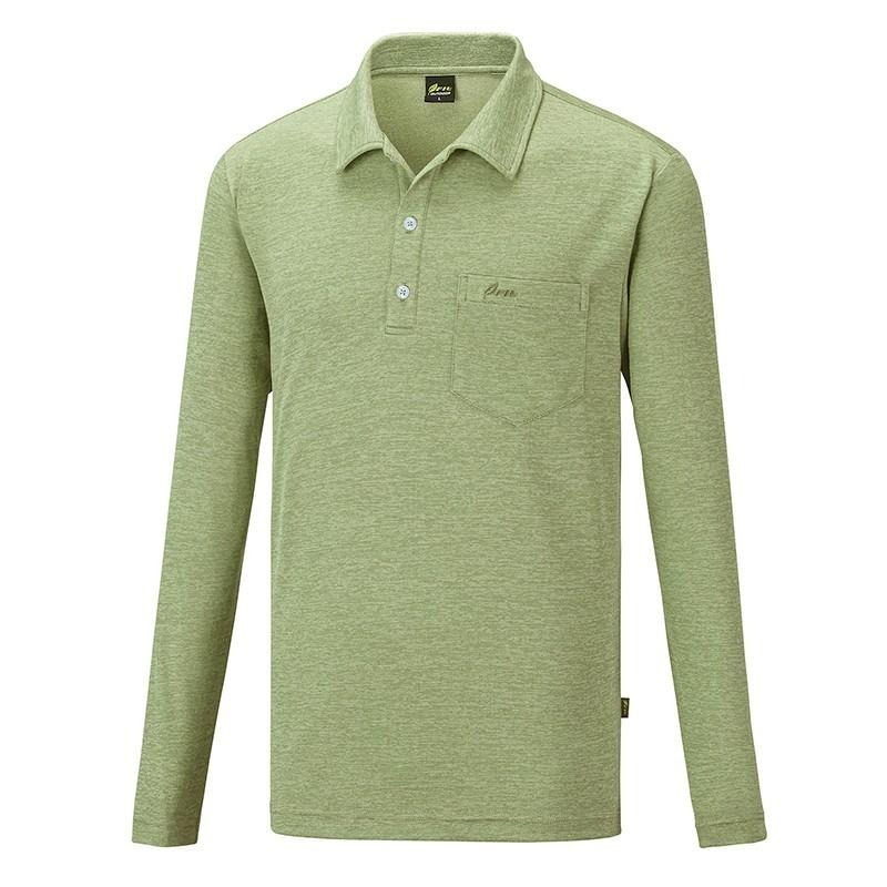 維特FIT 男款遠紅外線吸濕排汗抗UV麻花P領上衣 QW1101 秋香綠 POLO衫 排汗衣 OUTDOOR NICE-細節圖2