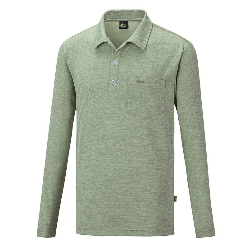 維特FIT 男款遠紅外線吸濕排汗抗UV麻花P領上衣 QW1101 灰綠色 POLO衫 排汗衣 OUTDOOR NICE-細節圖2