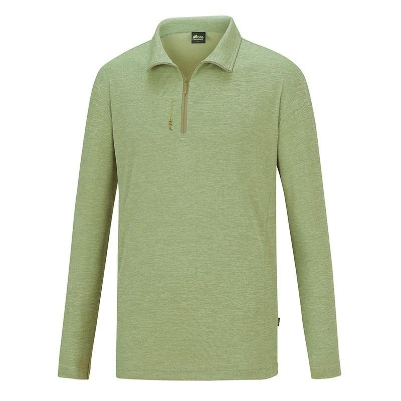 維特FIT 男款遠紅外線吸濕排汗抗UV麻花立領上衣 QW1102 秋香綠 POLO衫 排汗衣 OUTDOOR NICE-細節圖2