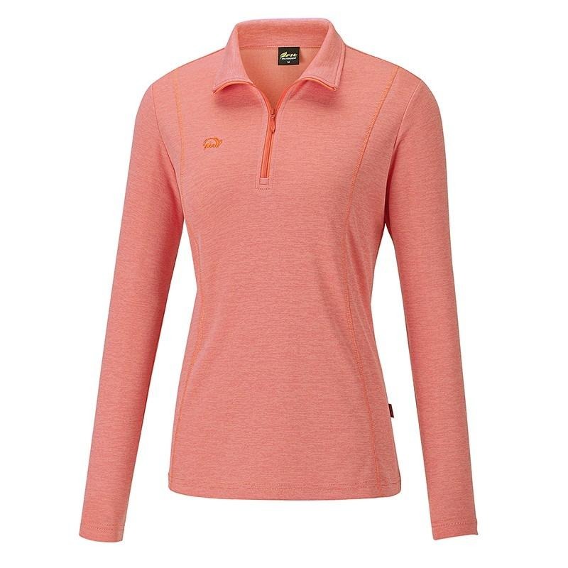 維特FIT 女款遠紅外線吸濕排汗抗UV麻花立領上衣 QW2101 橘紅色 運動服 排汗衣 OUTDOOR NICE-細節圖2