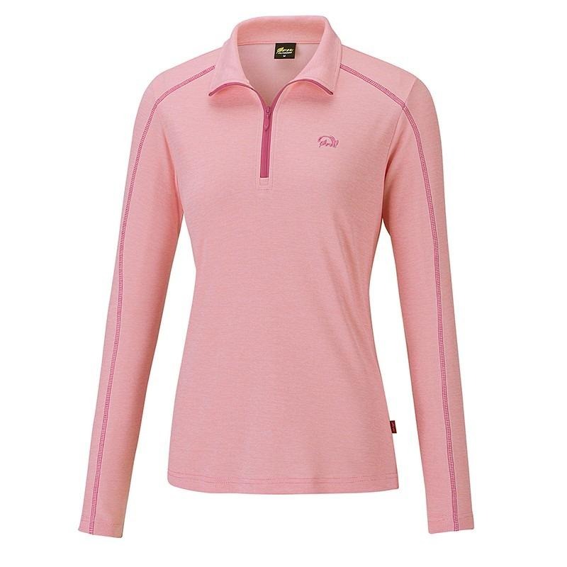 維特FIT 女款遠紅外線吸濕排汗抗UV麻花立領上衣 QW2103 淡粉紅 運動服 排汗衣 OUTDOOR NICE-細節圖2