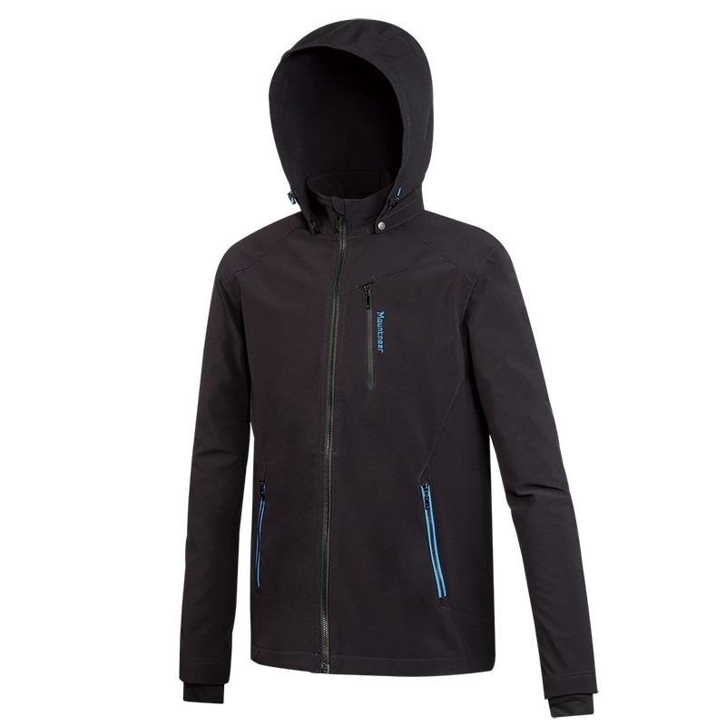 山林MOUNTNEER 男款輕量防風 SOFT SHELL外套 M12J01 炭黑色 保暖外套 OUTDOOR NICE-細節圖2