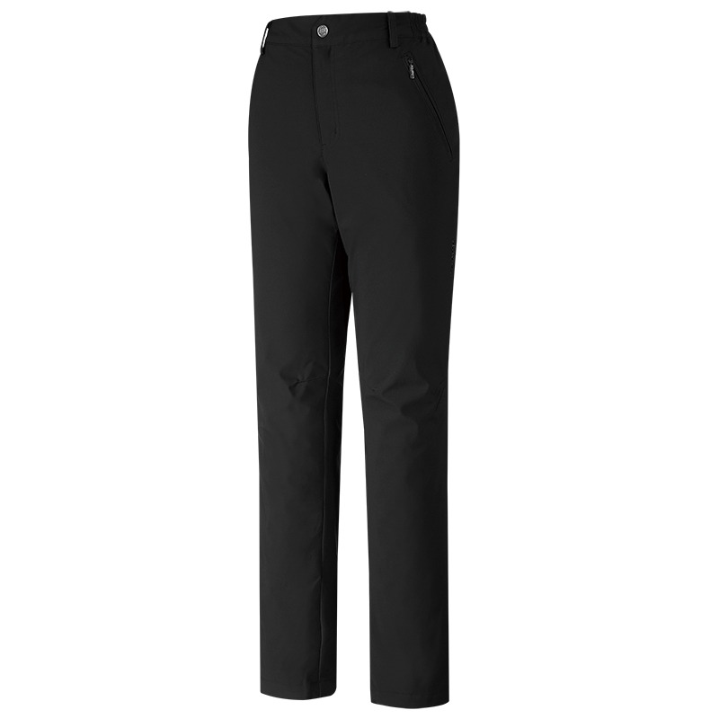 山林MOUNTNEER 女款彈性防風防潑水小直筒褲 M12S18 黑色 雪褲 雙層保暖長褲 OUTDOOR NICE-細節圖2