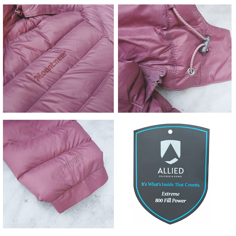 山林MOUNTNEER 女輕量800FP鵝絨外套 52J10 藕紅 羽絨衣 羽絨外套 防寒外套 OUTDOOR NICE-細節圖3