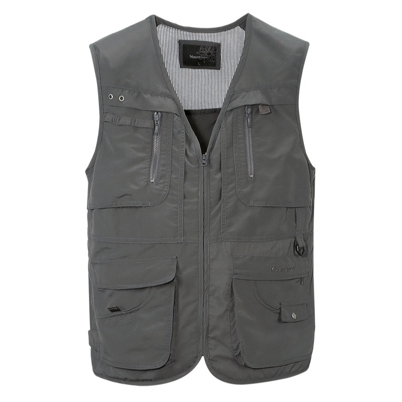 山林MOUNTNEER 中性抗UV多口袋背心 31V01 深灰 休閒背心 登山背心 釣魚背心 OUTDOOR NICE-細節圖2