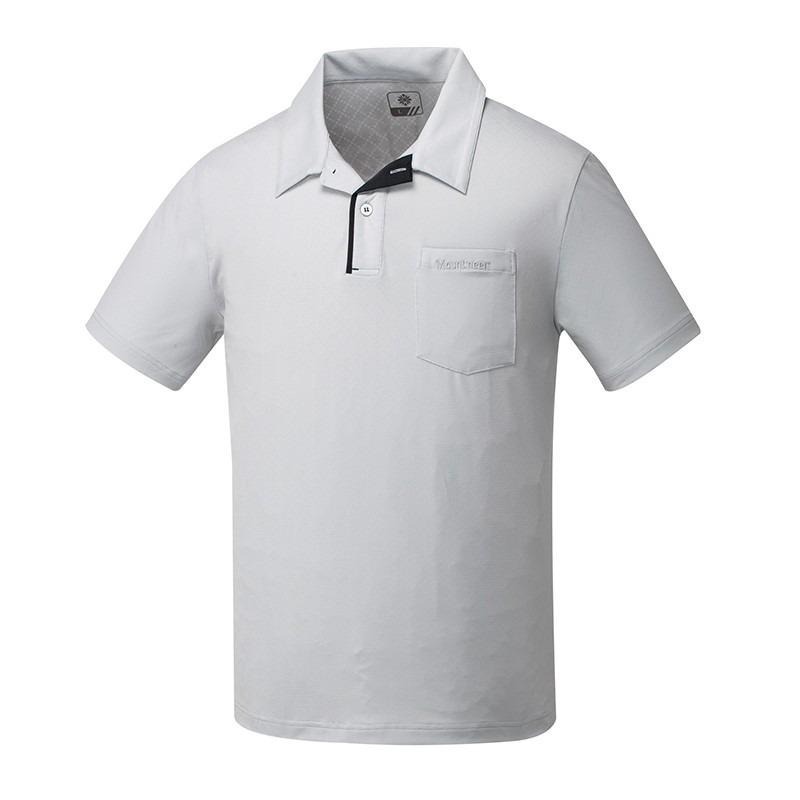 山林MOUNTNEER 男款防蚊透氣排汗上衣 51P59 銀灰 排汗POLO 休閒服 排汗衣 OUTDOOR NICE-細節圖2