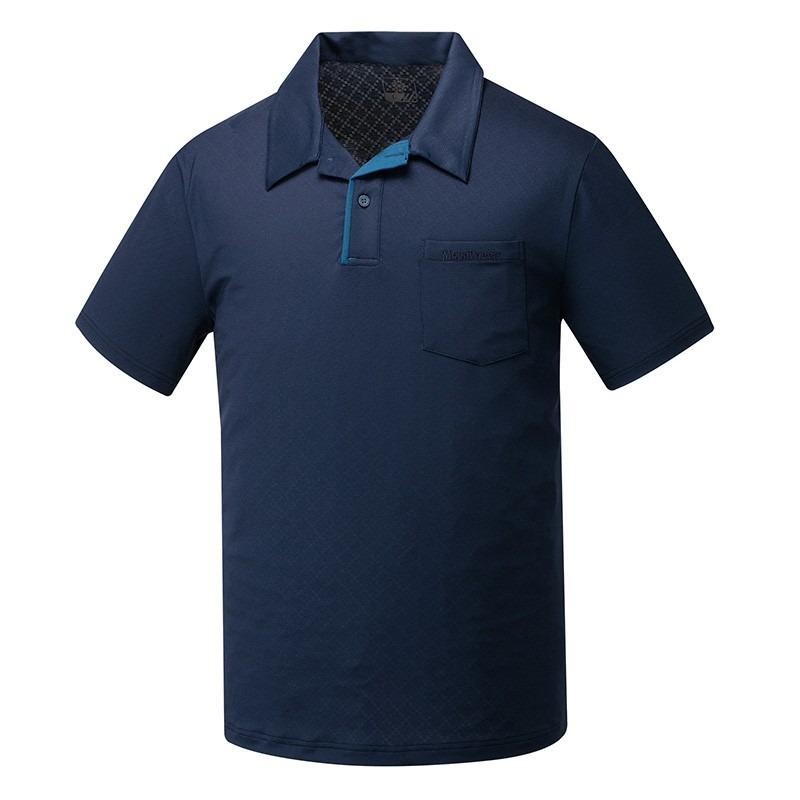 山林MOUNTNEER 男款防蚊透氣排汗上衣 51P59 丈青 排汗POLO 休閒服 排汗衣 OUTDOOR NICE-細節圖2