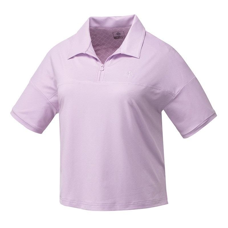 山林MOUNTNEER 女款防蚊透氣排汗短版衣 51P68 粉紫 排汗POLO 休閒服 排汗衣 OUTDOOR NICE-細節圖2