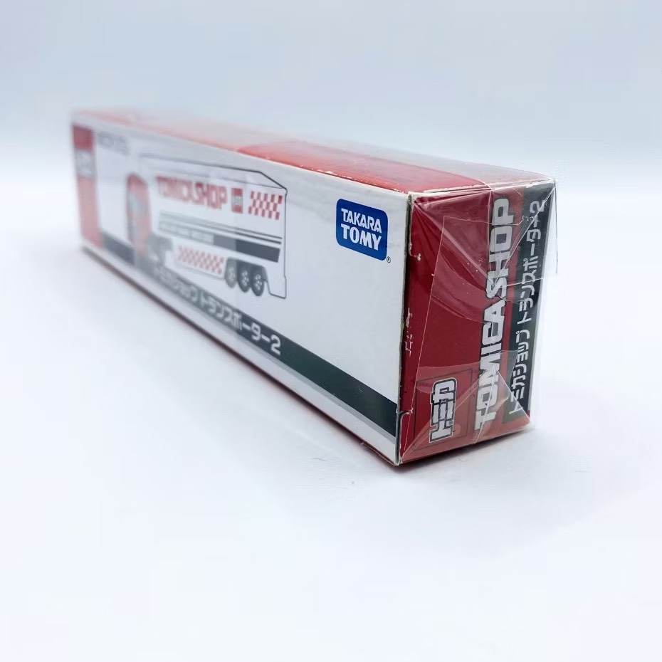 TOMICA SHOP 限定 多美小汽車 加長型貨櫃車 運輸車 長車 紅白 特注 絕版 盒損-細節圖4