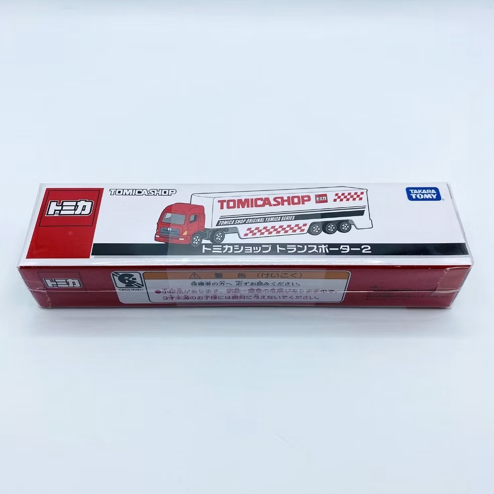 TOMICA SHOP 限定 多美小汽車 加長型貨櫃車 運輸車 長車 紅白 特注 絕版 盒損-細節圖6