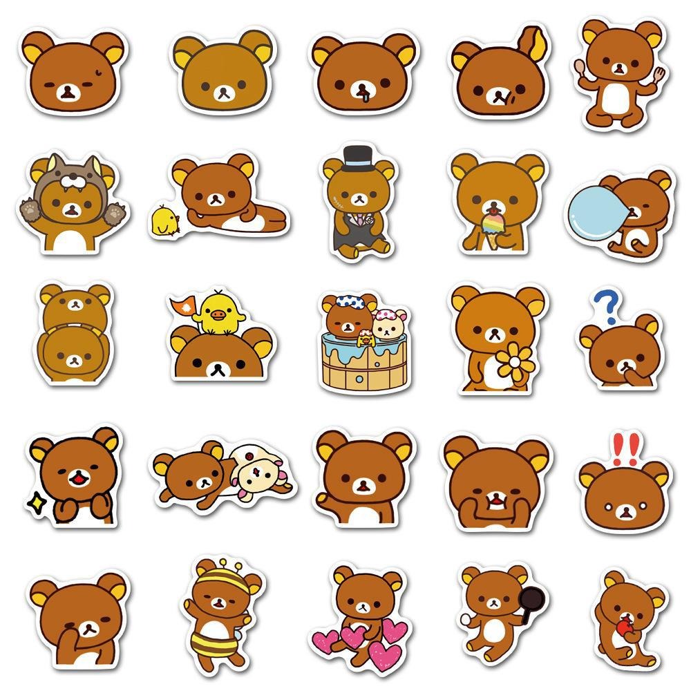 【Happy Store】50張新款可愛熊個性塗鴉貼紙/摩托車行李箱吉他/防水-細節圖6
