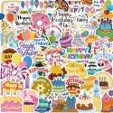 【Happy Store】50張生日祝福塗鴉貼紙/裝飾行李箱吉他/防水DIY-規格圖5