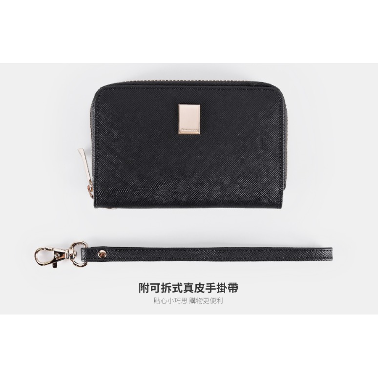 74OUNCE-Cross Lady 真皮十字紋防刮手掛零錢包-綠色[LN-759-CR-W]-細節圖3