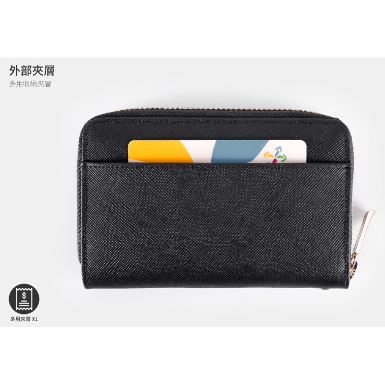 74OUNCE-Cross Lady 真皮十字紋防刮手掛零錢包-綠色[LN-759-CR-W]-細節圖4