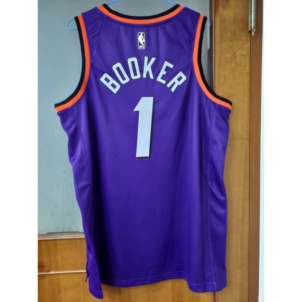 NIKE NBA 鳳凰城太陽隊 Booker 復古球衣 紫太陽 大太陽 城市版 球迷版 熱轉印 Swingman 48L-細節圖2