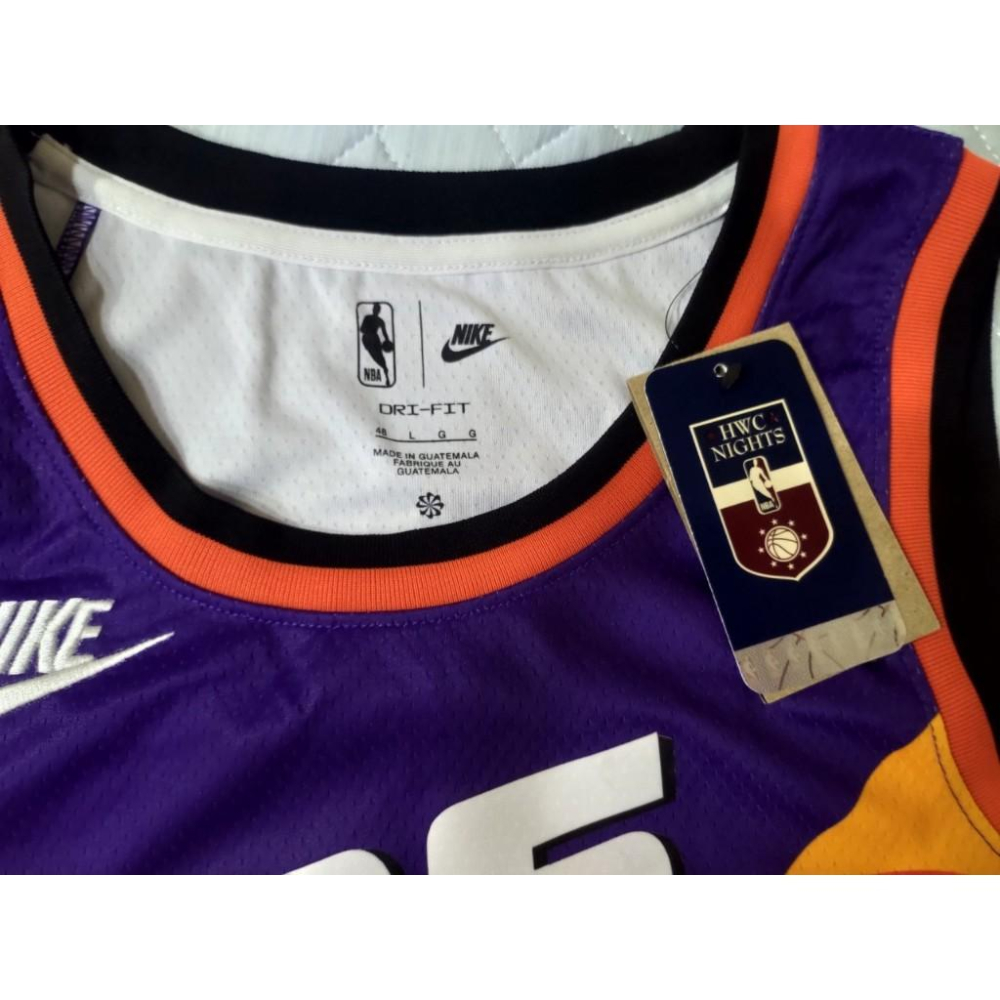NIKE NBA 鳳凰城太陽隊 Booker 復古球衣 紫太陽 大太陽 城市版 球迷版 熱轉印 Swingman 48L-細節圖8