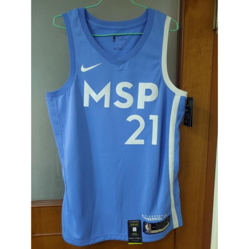 NBA明尼蘇達灰狼隊Kevin Garnett城市版水藍色球衣44M號全新含吊牌空白客製