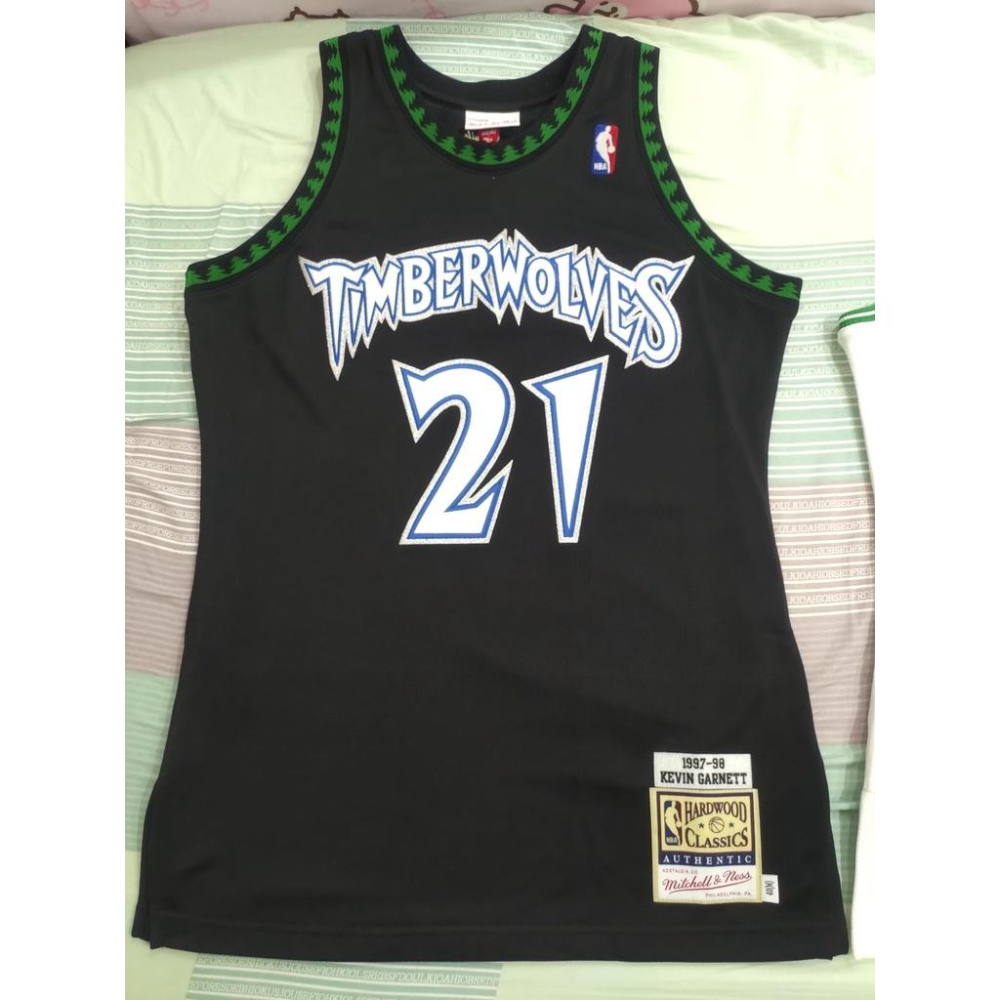 NBA球衣 Mitchell & Ness Kevin Garnett 球員版 灰狼隊黑森林 1997-98 全新含牌-細節圖5