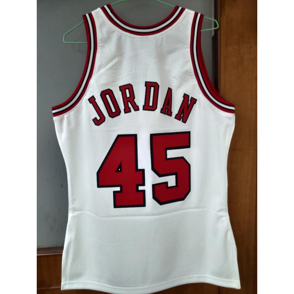 NBA球衣 公牛隊 Michael Jordan 主場45號球衣 M&N AU 復古球員版球衣 全新含吊牌40M-細節圖2