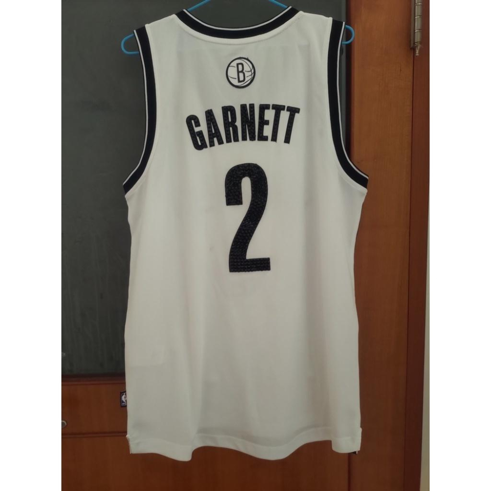 NBA 籃網隊Kevin Garnett 球衣 Adidas SW M號 貼鑽 DIY球衣-細節圖2