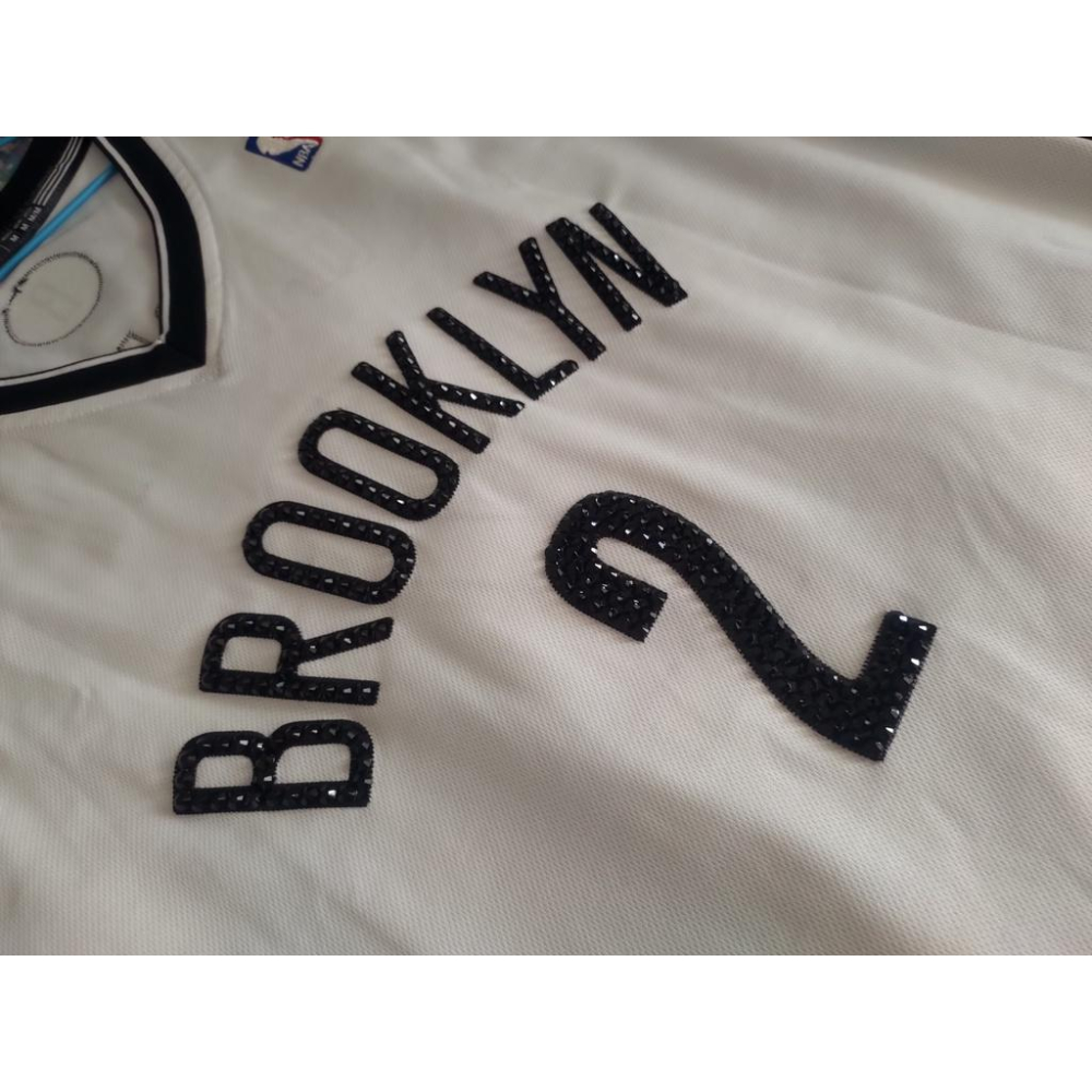 NBA 籃網隊Kevin Garnett 球衣 Adidas SW M號 貼鑽 DIY球衣-細節圖3