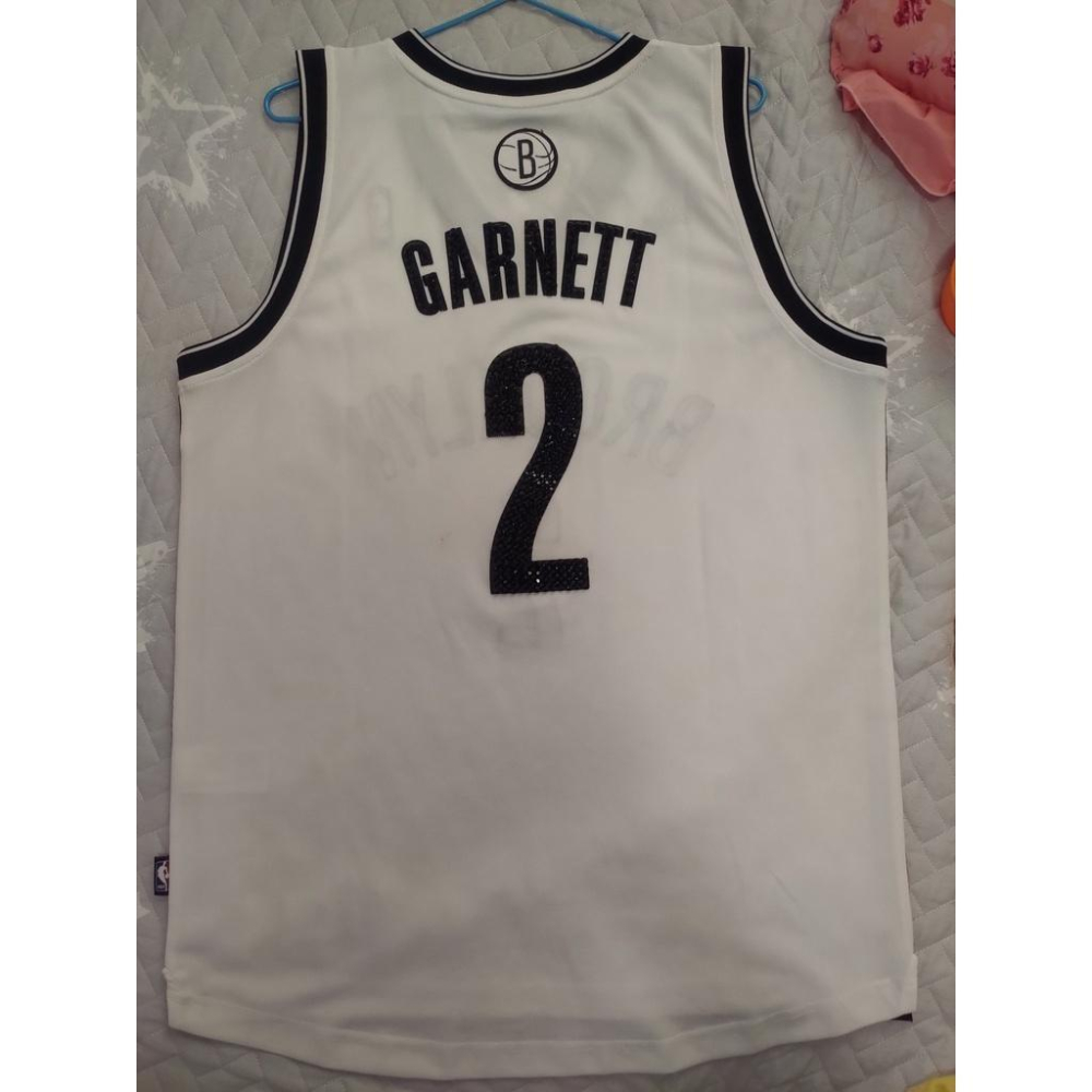NBA 籃網隊Kevin Garnett 球衣 Adidas SW M號 貼鑽 DIY球衣-細節圖6