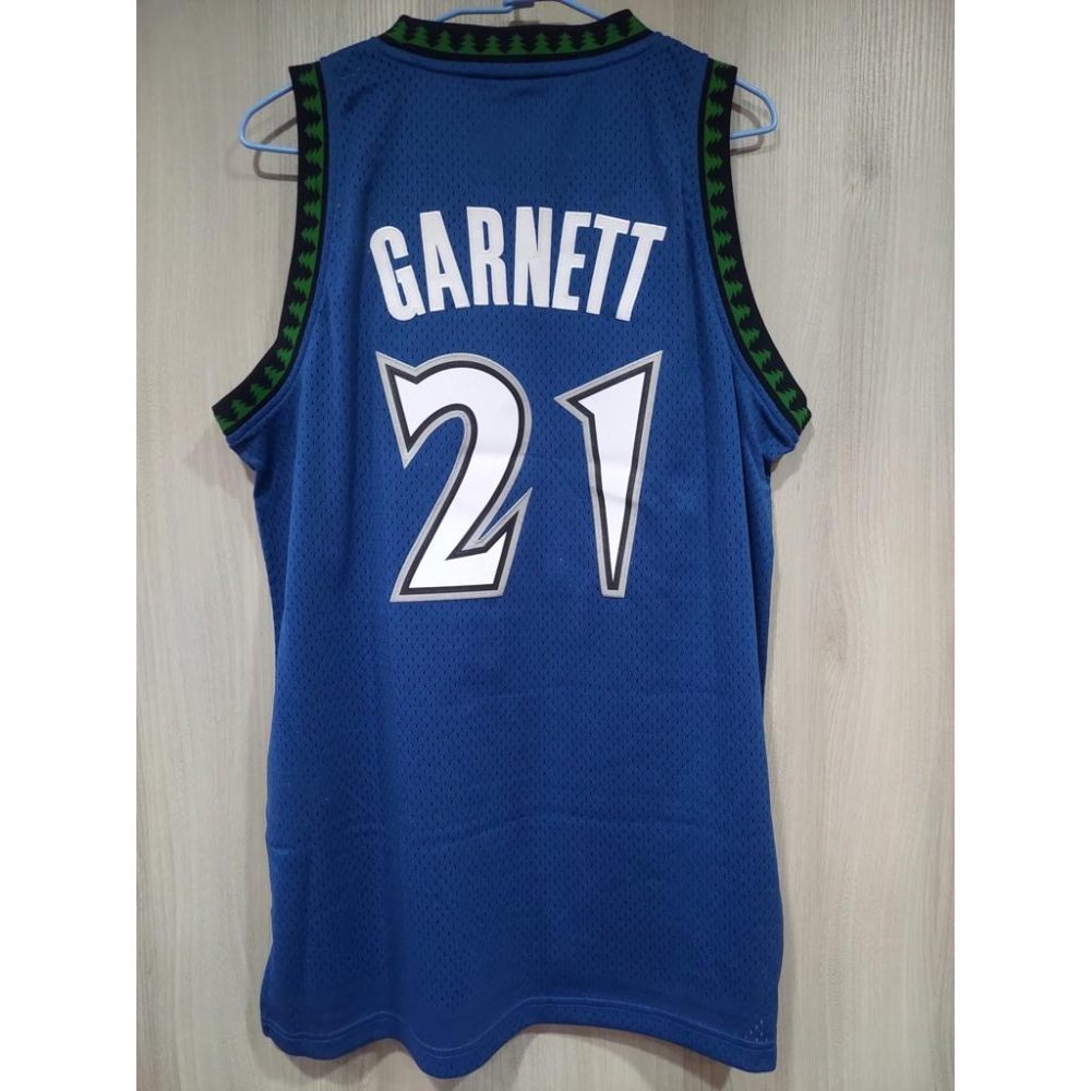 NBA球衣 灰狼隊藍森林 Kevin Garnett Adidas Originals SW 全新L號-細節圖2