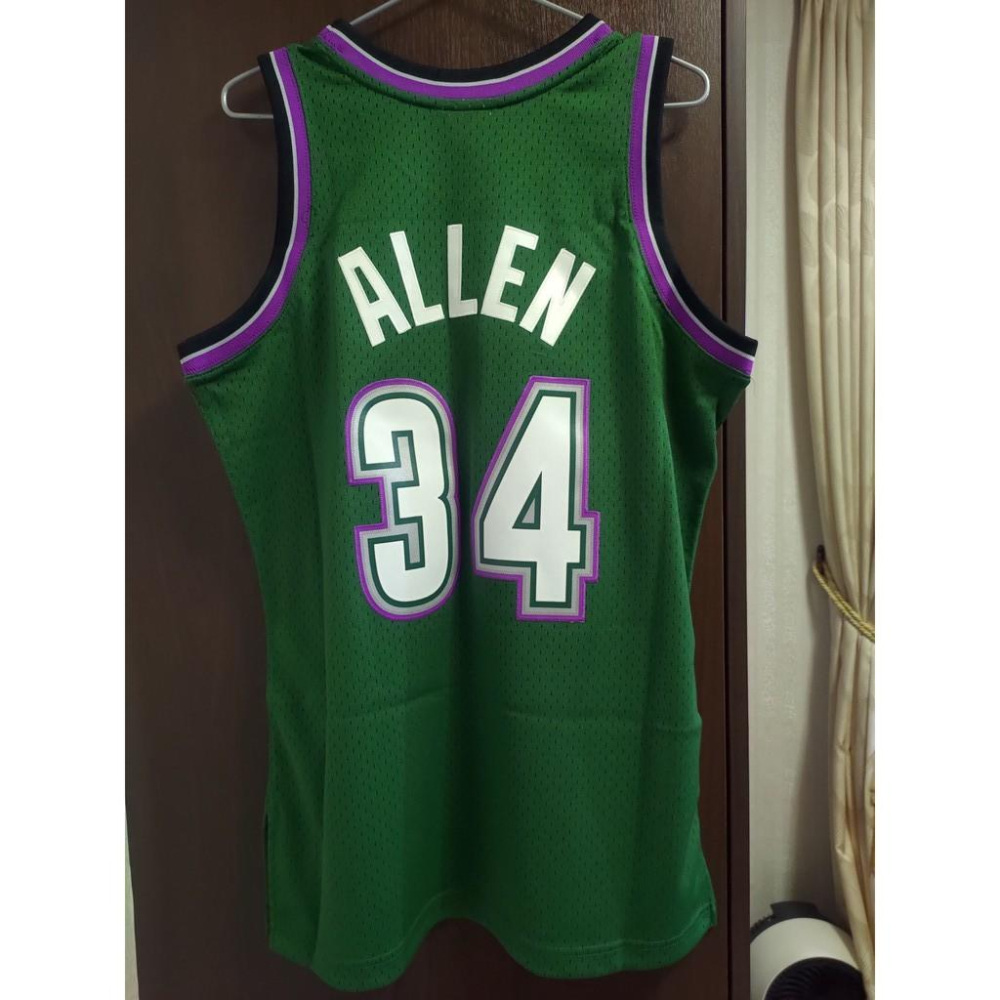NBA球衣公鹿隊 RayAllen 復古大鹿頭 M&N電繡M號-細節圖2