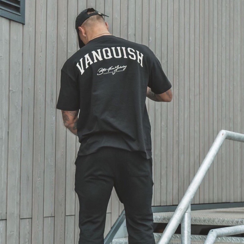 [媽瘦健身] 英國 VQ VANQUISH 男子健身 Oversize 落肩 T-shirt 落肩t恤 落肩短袖 顯壯-細節圖3