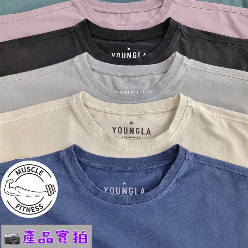 [媽瘦健身] 美國 YoungLA 【素面】潮牌健身 重磅 水洗感 Oversize T-shirt 落肩t恤 落肩短袖-細節圖2