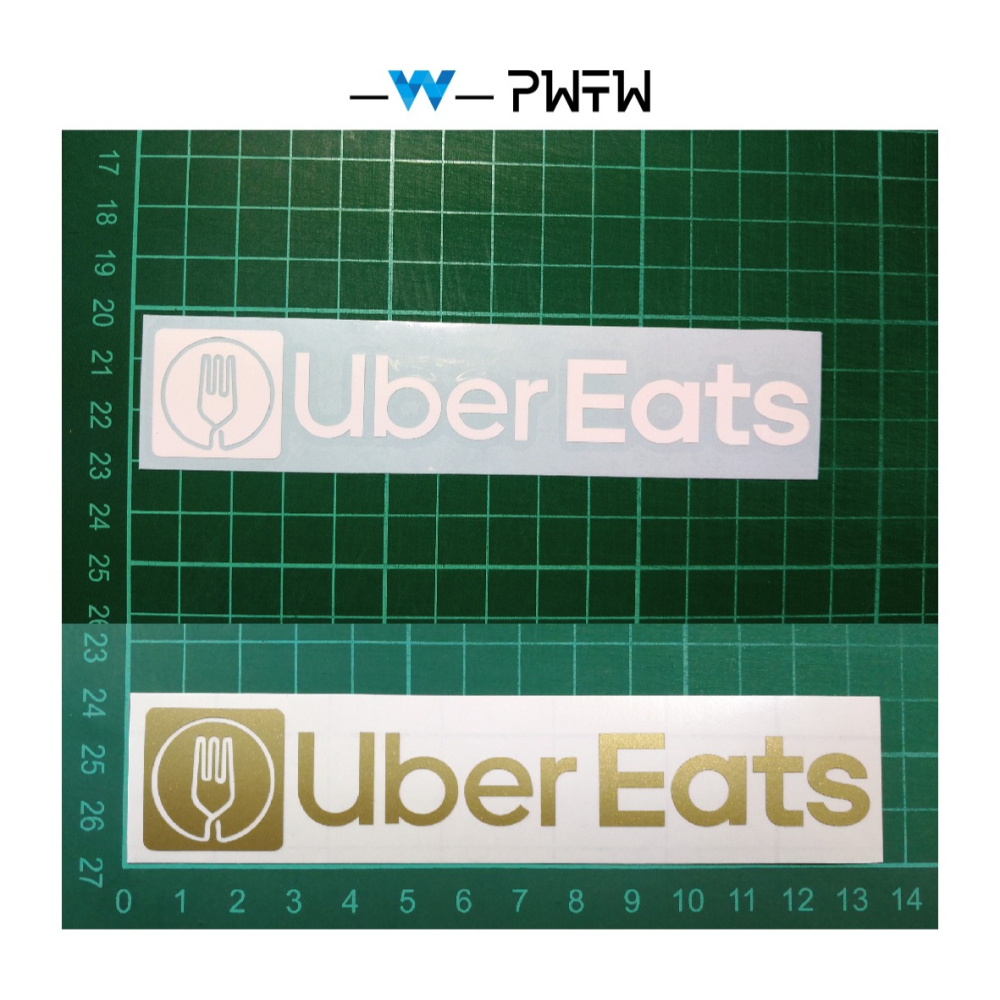 [PWTW] uber eats UBER 581 叉子貼紙 割字 貼紙 防水貼紙 車貼 外送 外送貼紙 反光貼紙-細節圖2