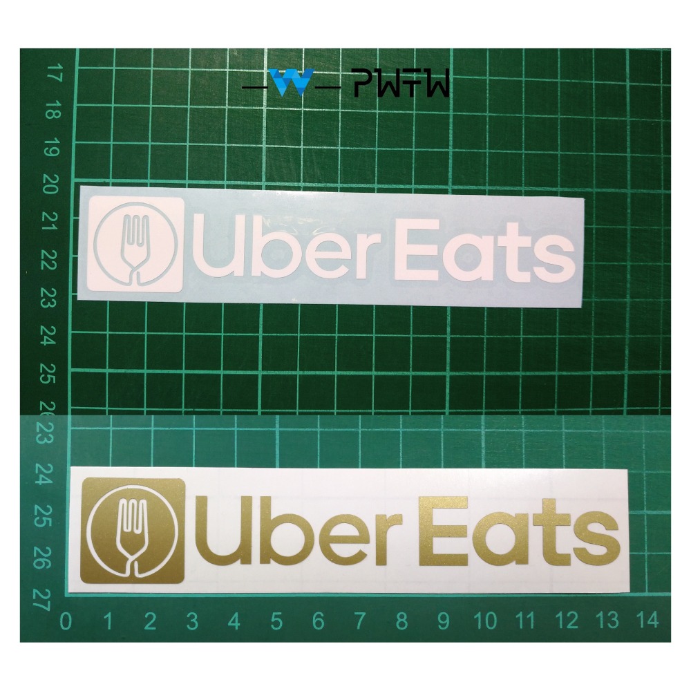 [PWTW] uber eats UBER 581 叉子貼紙 割字 貼紙 防水貼紙 車貼 外送 外送貼紙 反光貼紙-細節圖2