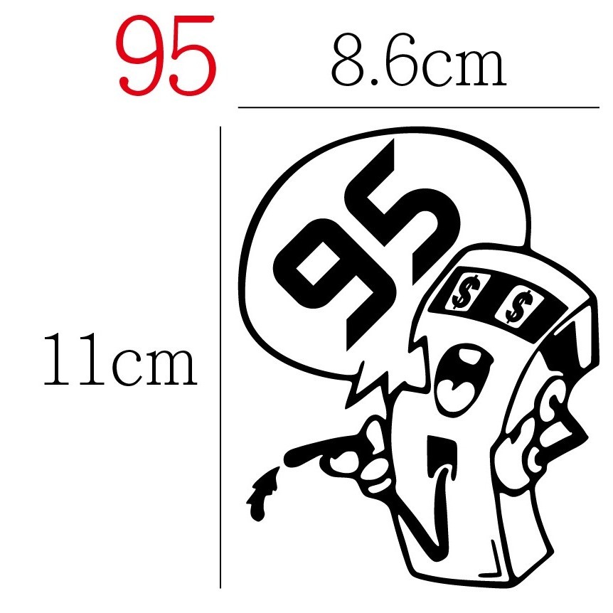 [PWTW] 油箱貼紙 92 95 98 柴油 油箱蓋貼紙 貼紙 防水貼紙 加油貼紙 改裝貼紙 車貼 電腦割字 加油站-規格圖4