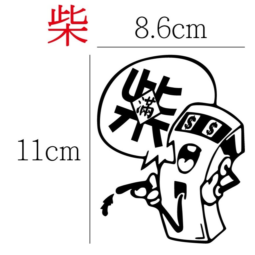 [PWTW] 油箱貼紙 92 95 98 柴油 油箱蓋貼紙 貼紙 防水貼紙 加油貼紙 改裝貼紙 車貼 電腦割字 加油站-規格圖4
