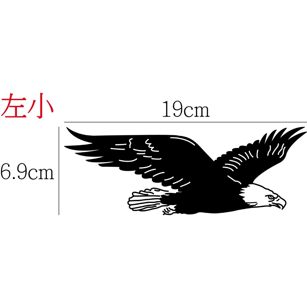 [PWTW] [左右單] 猛禽 老鷹 鳥 鳥類 割字 車貼 防水貼紙 貼紙 動物 普惠-規格圖4