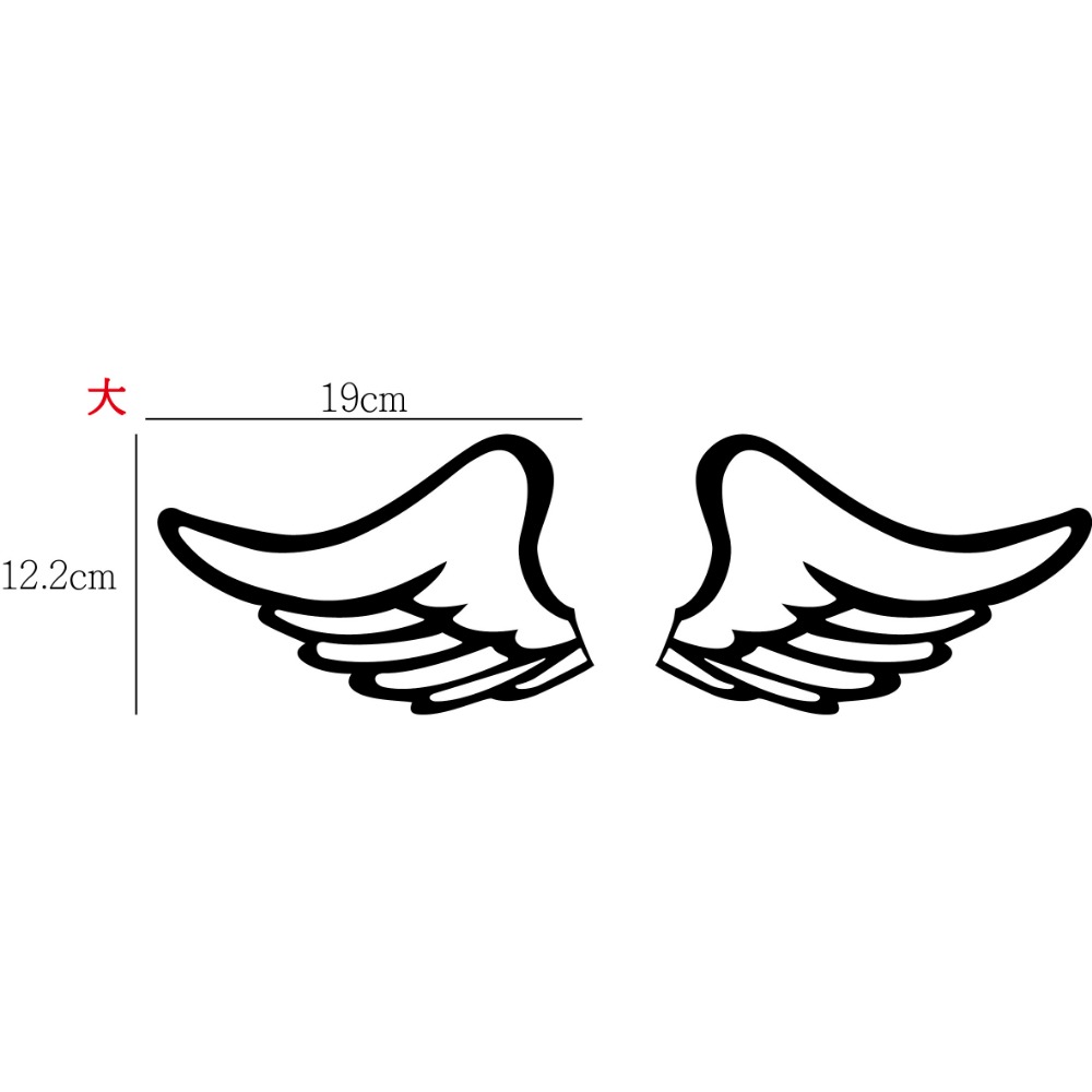 [PWTW] 天使 翅膀 天使翅膀 光環 割字 車貼 防水貼紙 貼紙 飛翔 擺動-規格圖4